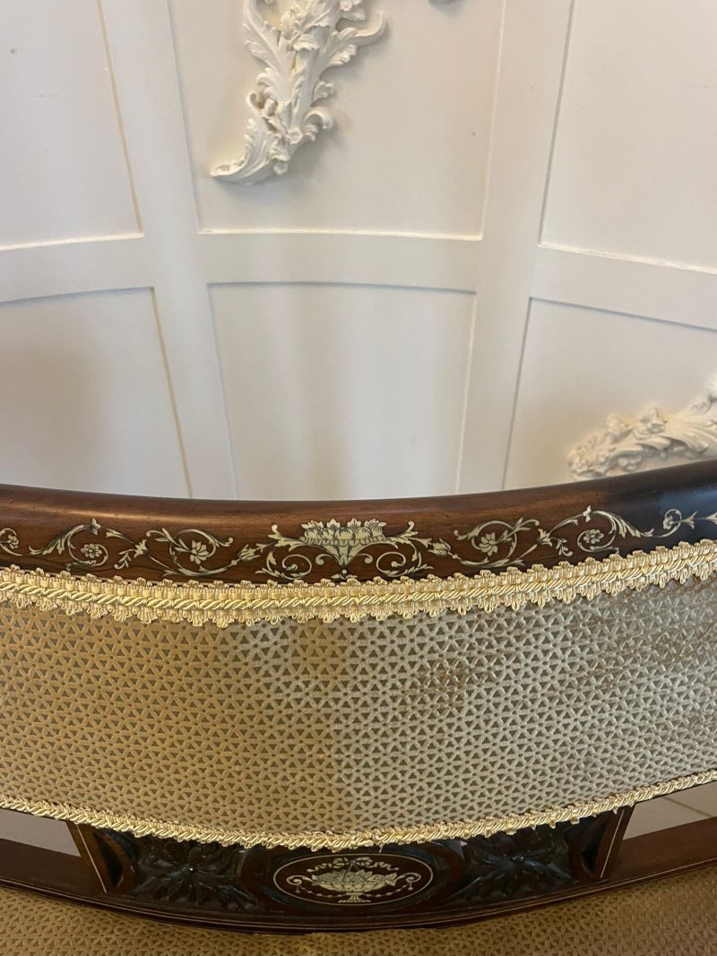 Superb Quality Antique Victorian Rosewood Inlaid Settee - Image 10